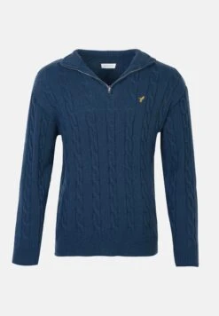 Pier One HALF ZIP - Jumper - Navy -Indicode Men Wear Shop 0058c8b61c7349cdb32b3686e6cb1be0
