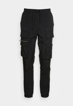 BRAVE SOUL Moltontaslan - Cargo Trousers - Black -Indicode Men Wear Shop 02442b7292e84d39a921144870f9e03c