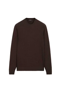 Massimo Dutti CABLE-KNIT CREW NECK - Jumper - Bordeaux