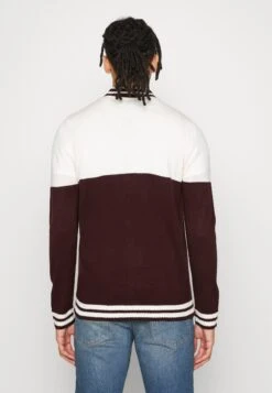 BRAVE SOUL Everson - Cardigan - Oxblood/Vintage White -Indicode Men Wear Shop 0854006c09b846d9809e303d281ccee8