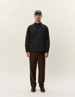 Les Deux KONRAD MELANGE STRIPED - Button-down Blouse - Duffel Bag Green -Indicode Men Wear Shop 0a4bf87a12ae45c6a3eb4101270e6b17