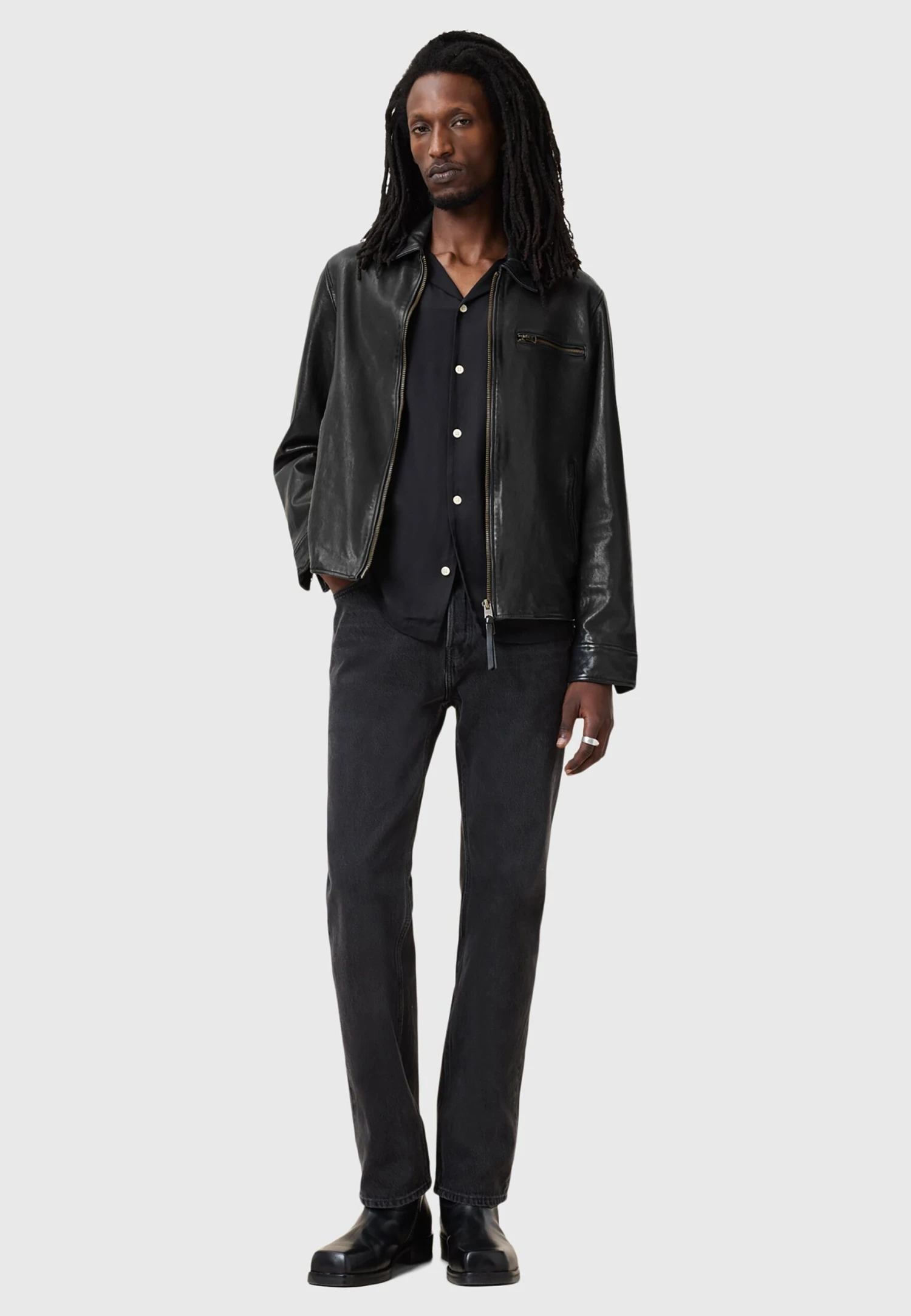 AllSaints MILLER JACKET - Leather Jacket - Black 2 AllSaints MILLER JACKET - Leather Jacket - Black - Image 2