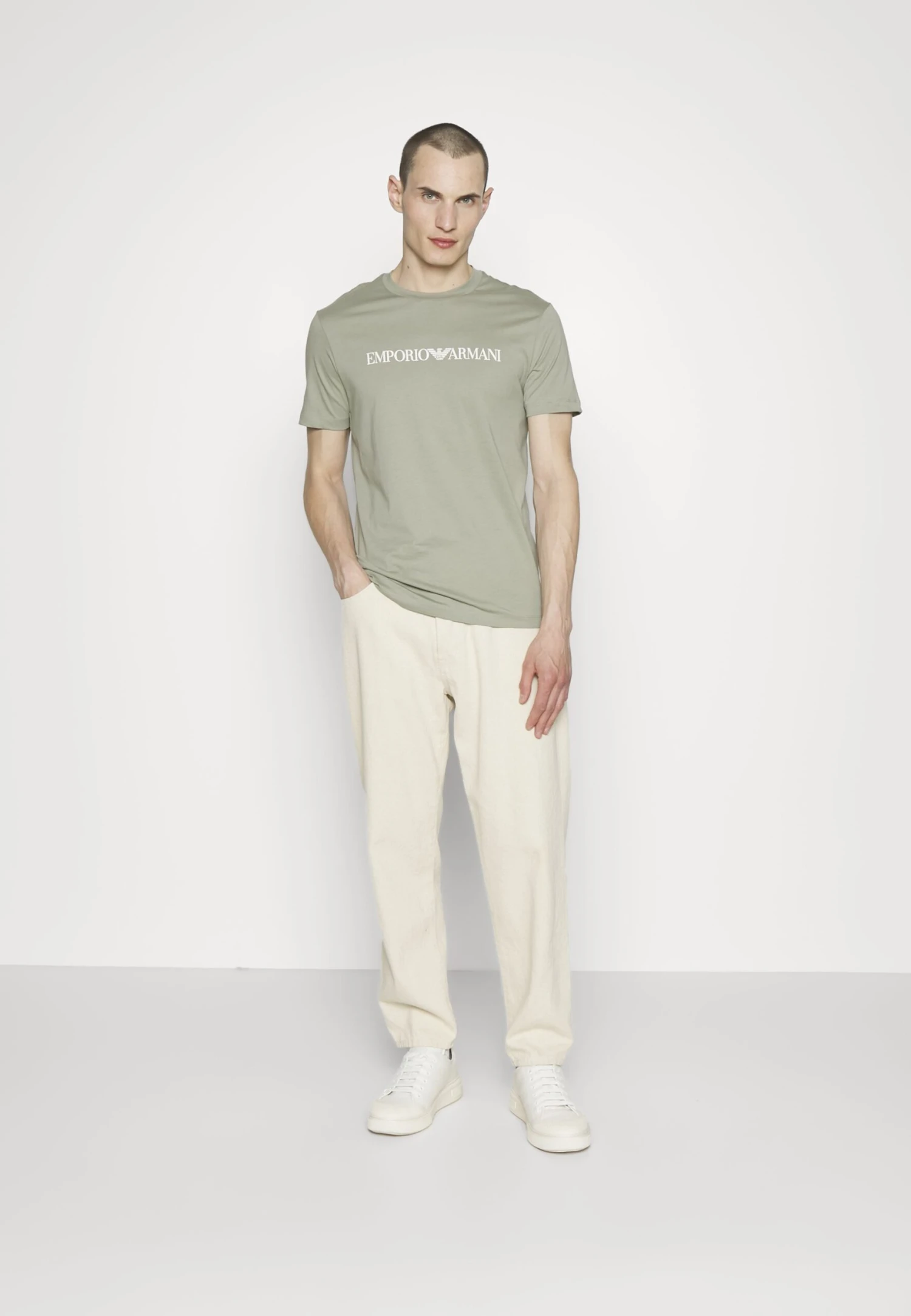 Emporio Armani Print T-Shirt - Salvia Logo 2 Emporio Armani Print T-Shirt - Salvia Logo - Image 2