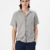Tom Tailor STRIPED SHIRT - Shirt - Olive/white