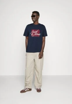 Jack & Jones ZURI 2 PK - Print T-shirt - Navy Blazer Pack W White