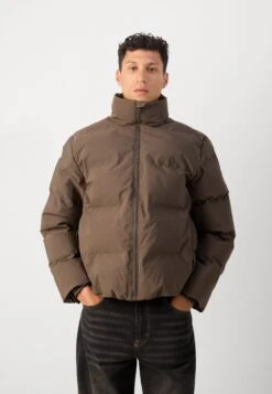 Lindbergh CROPPED SEAMLESS PUFFER JACKET - Winter Jacket - Khaki -Indicode Men Wear Shop 192d5118cdd749ef90432d0eb656f93b