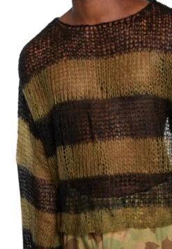 Jaded London Nirvana Striped Loose Jumper - Jumper - Green/Black -Indicode Men Wear Shop 1c93d6560c7f4f0b9aaa512aac3c638c