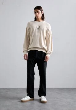 MOSCHINO LAUREL CROWN LOGO - Jumper - Beige -Indicode Men Wear Shop 256f86cf820d4a4abd9ce8bf496e43be