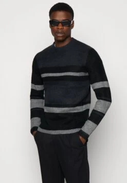 Only & Sons Onspatrick Stripe Crew- Jumper - Dark Navy -Indicode Men Wear Shop 286dba2da67a4c3f9f5c55038197d70c