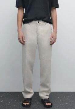 Massimo Dutti REGULAR FIT - Trousers - Sand