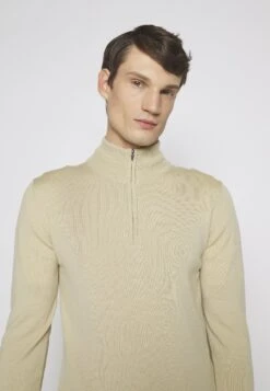 J.Lindeberg Kiyan Quarter Zip - Jumper - Safari Beige -Indicode Men Wear Shop 2c277ba0a6b94db9b6a68f32ca13f113