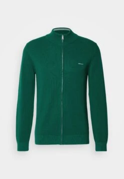 Gant COTTON ZIP CARDIGAN - Cardigan - Deep Forest Green -Indicode Men Wear Shop 2d1d05da913e4767bace2be71beb0c29