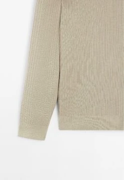 Massimo Dutti MOCK NECK WITH ZIP - Jumper - Beige -Indicode Men Wear Shop 3088736500954f829f1d9de612364fc2