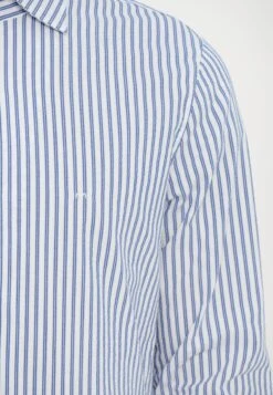 Michael Kors SEERSUCKER STRIPE ONE PIECE COLLAR - Shirt - Navy -Indicode Men Wear Shop 332f5f0e81ab49249ab58099757ce393