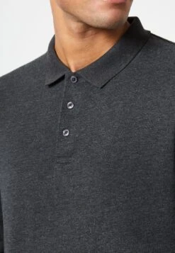 French Connection Long Sleeve- Polo Shirt - Charcoal Mel Black -Indicode Men Wear Shop 337c2a658a724f6990f28e2e84547ada