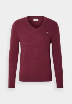 Gant V NECK - Jumper - Dark Charcoal Melange -Indicode Men Wear Shop 34b8786c53a64103acd819b70260b834