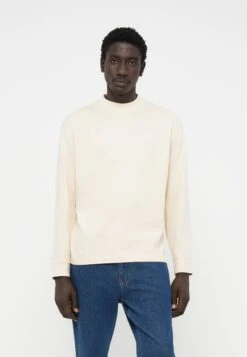 Selected Homme SLHRELAXPOUL MOCK NECK TEE - Long Sleeved Top - Angora