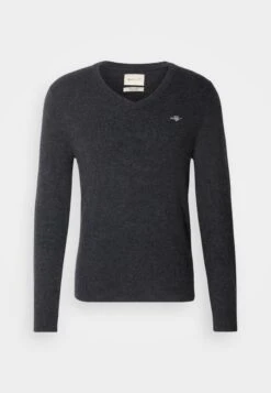 Gant V NECK - Jumper - Dark Charcoal Melange -Indicode Men Wear Shop 367d20bd4f494d0fa3640f38695f8c20