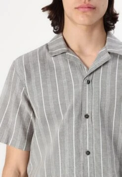 Tom Tailor STRIPED SHIRT - Shirt - Olive/white -Indicode Men Wear Shop 37bba5e1addb4cc0bd2f6426d2a7eb54