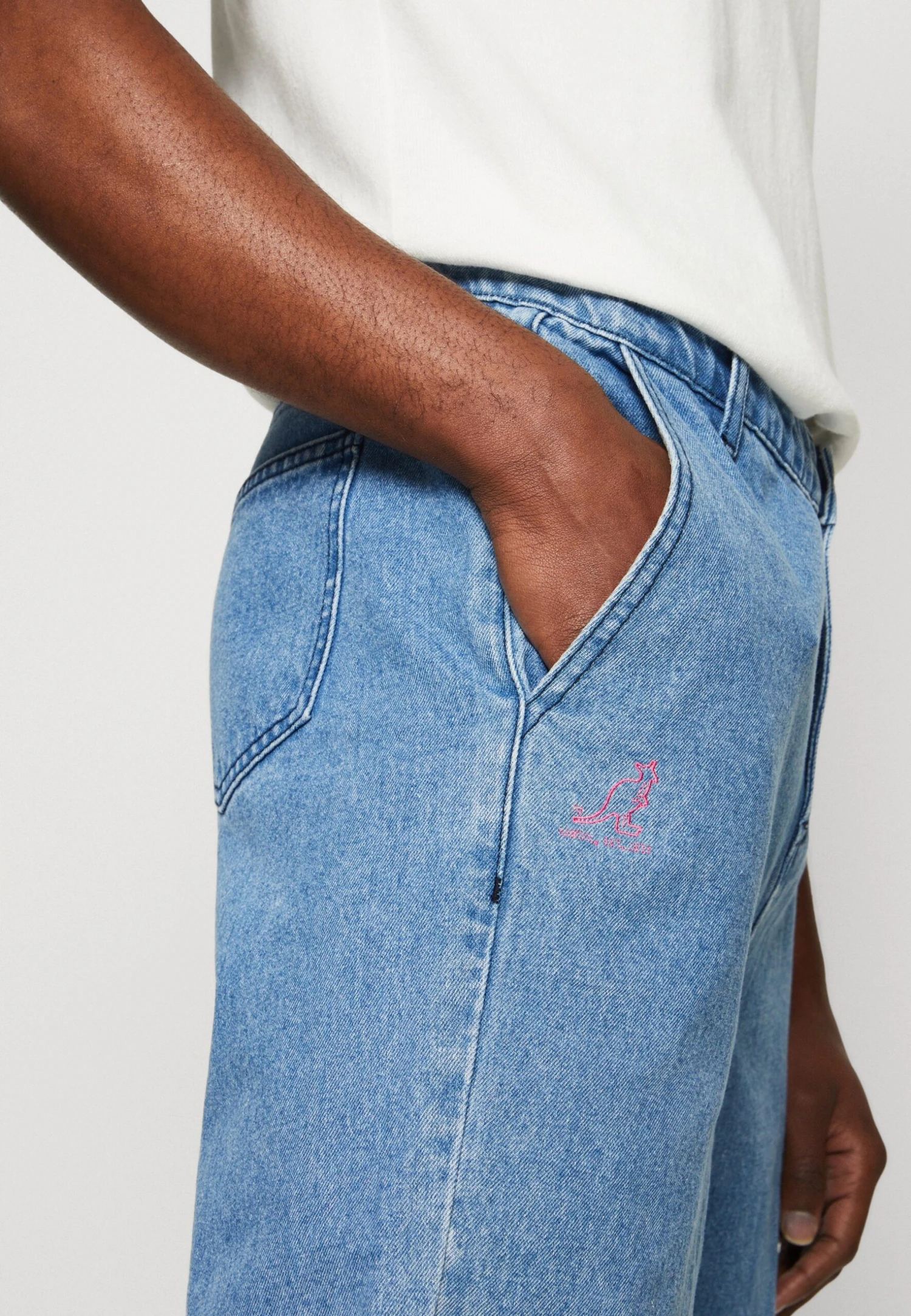 Kangol Brooklyn Pants Unisex - Relaxed Fit Jeans - Light Blue 6 Kangol Brooklyn Pants Unisex - Relaxed Fit Jeans - Light Blue - Image 6