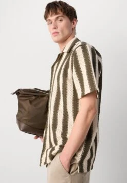 Lindbergh BOLD STRIPED RESORT SHIRT - Shirt - Dark Khaki -Indicode Men Wear Shop 43915258f6a1427389d75660f2a057f4