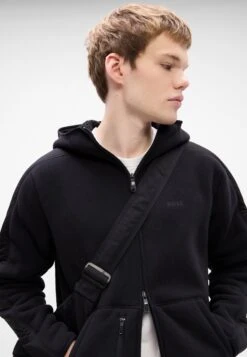 Boss HOLE SNUGGEL - Fleece Jacket - Black -Indicode Men Wear Shop 492331abb11f49e6bf89660f469c3094
