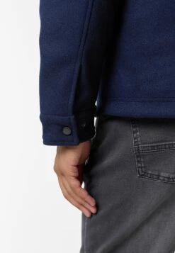 FAUX WOOL BUTTON UP SHACKET - Bomber Jacket - Navy -Indicode Men Wear Shop 4b1f986bea344edda00c546727c33073