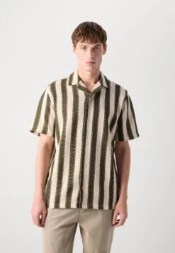Lindbergh BOLD STRIPED RESORT SHIRT - Shirt - Dark Khaki -Indicode Men Wear Shop 4e2db40b9d3c48f19c7d1f10e71de01f