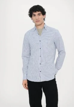 Michael Kors SEERSUCKER STRIPE ONE PIECE COLLAR - Shirt - Navy -Indicode Men Wear Shop 50d214c065ca4f6d9458a0a5e1014ce4