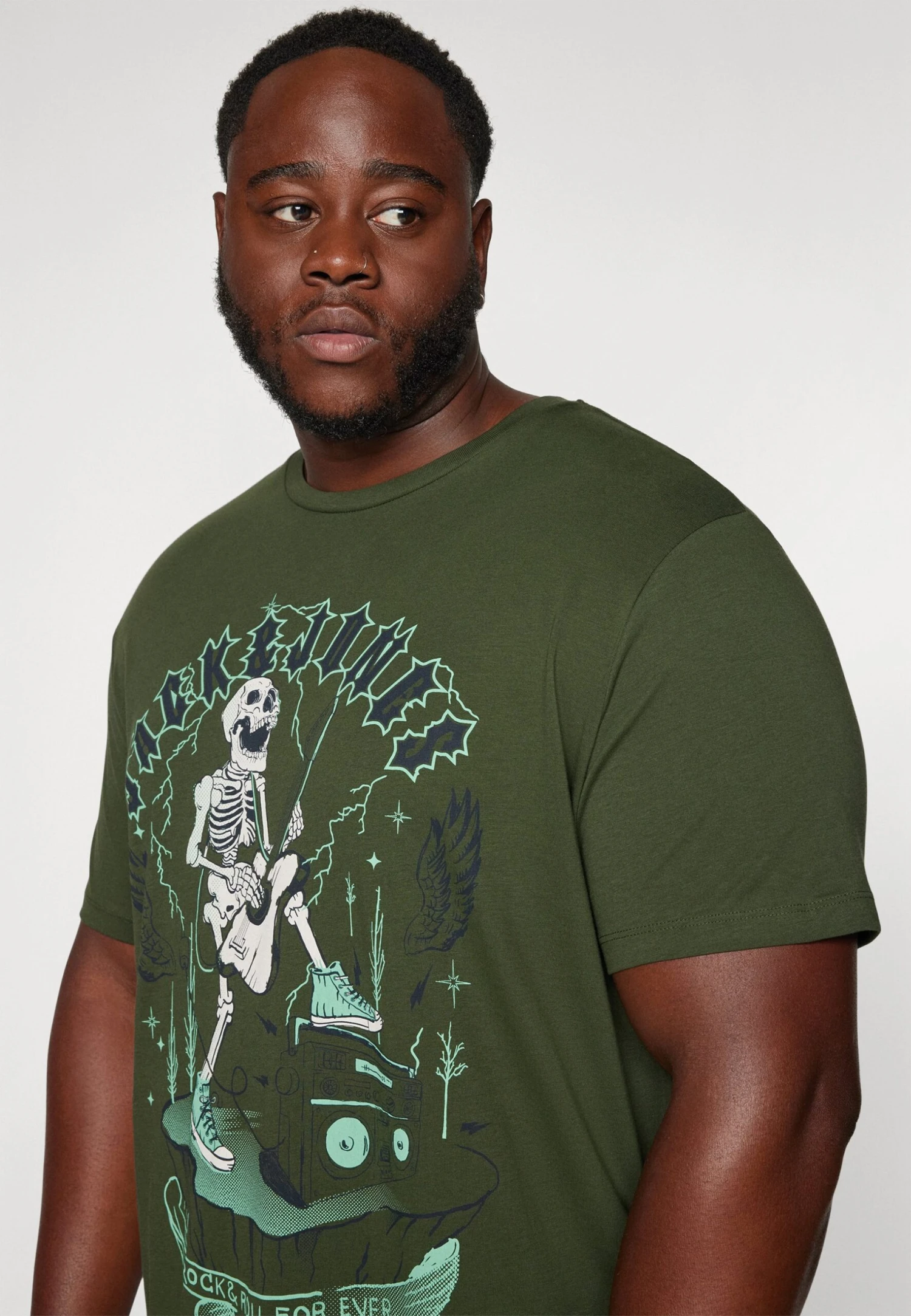 Jack & Jones JJSKULL ROCK TEE CREW NECK 4 PACK - Print T-shirt - Kombu Green/white/black/goblin Blue 6 Jack & Jones JJSKULL ROCK TEE CREW NECK 4 PACK - Print T-shirt - Kombu Green/white/black/goblin Blue - Image 6