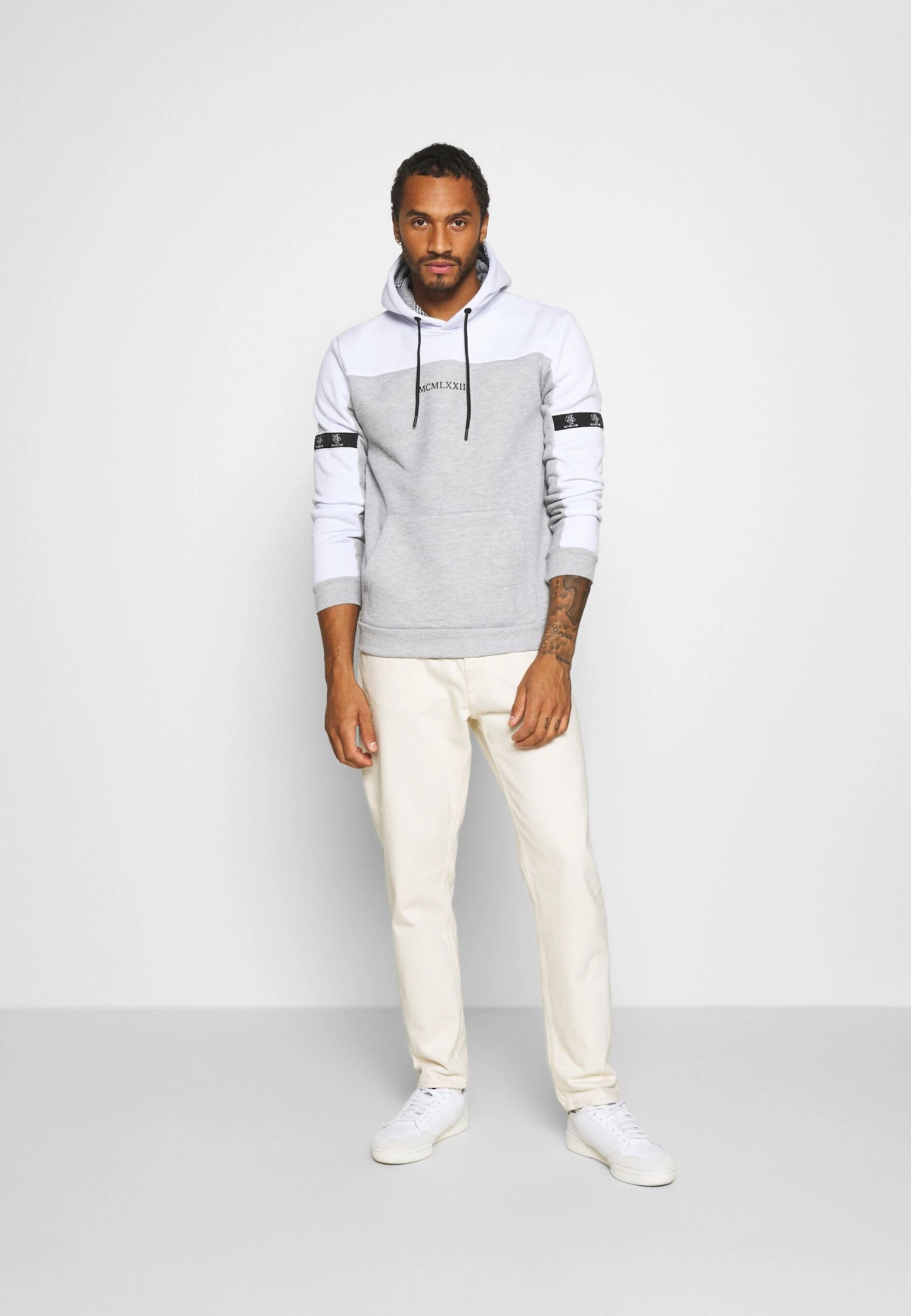 BRAVE SOUL Fulham - Hoodie - Optic White /Grey Marl / Jet Black 2 BRAVE SOUL Fulham - Hoodie - Optic White /Grey Marl / Jet Black - Image 2