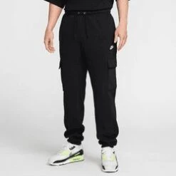 Nike Sportswear CLUB PANT - Tracksuit Bottoms - Black Black White