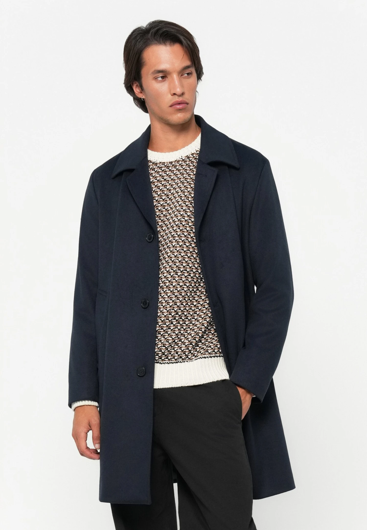 Boss CLARK - Classic Coat - Dark Blue 4 Boss CLARK - Classic Coat - Dark Blue - Image 4