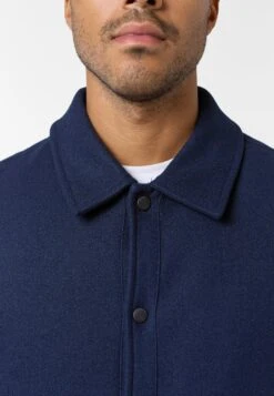 FAUX WOOL BUTTON UP SHACKET - Bomber Jacket - Navy -Indicode Men Wear Shop 60970eca6f354f45b56bdf266523aa74