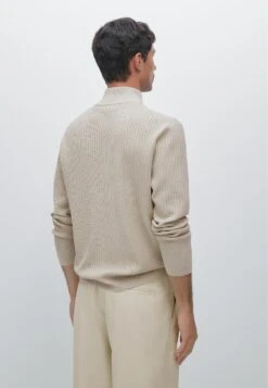 Massimo Dutti MOCK NECK WITH ZIP - Jumper - Beige -Indicode Men Wear Shop 6478298100864874ad94beccce5d2fbf