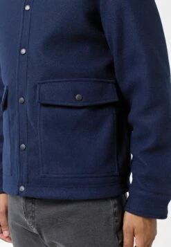 FAUX WOOL BUTTON UP SHACKET - Bomber Jacket - Navy -Indicode Men Wear Shop 6a82baafad3c43c79b9f87195765c527