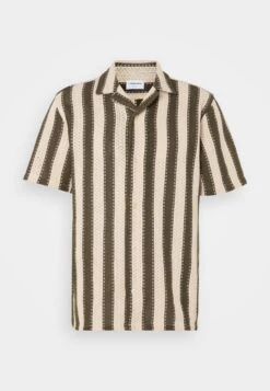 Lindbergh BOLD STRIPED RESORT SHIRT - Shirt - Dark Khaki -Indicode Men Wear Shop 6ce0b8a7543b4d898fe68960d966b895