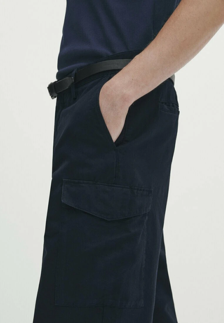 Massimo Dutti Cargo Trousers - Mottled Blue 4 Massimo Dutti Cargo Trousers - Mottled Blue - Image 4