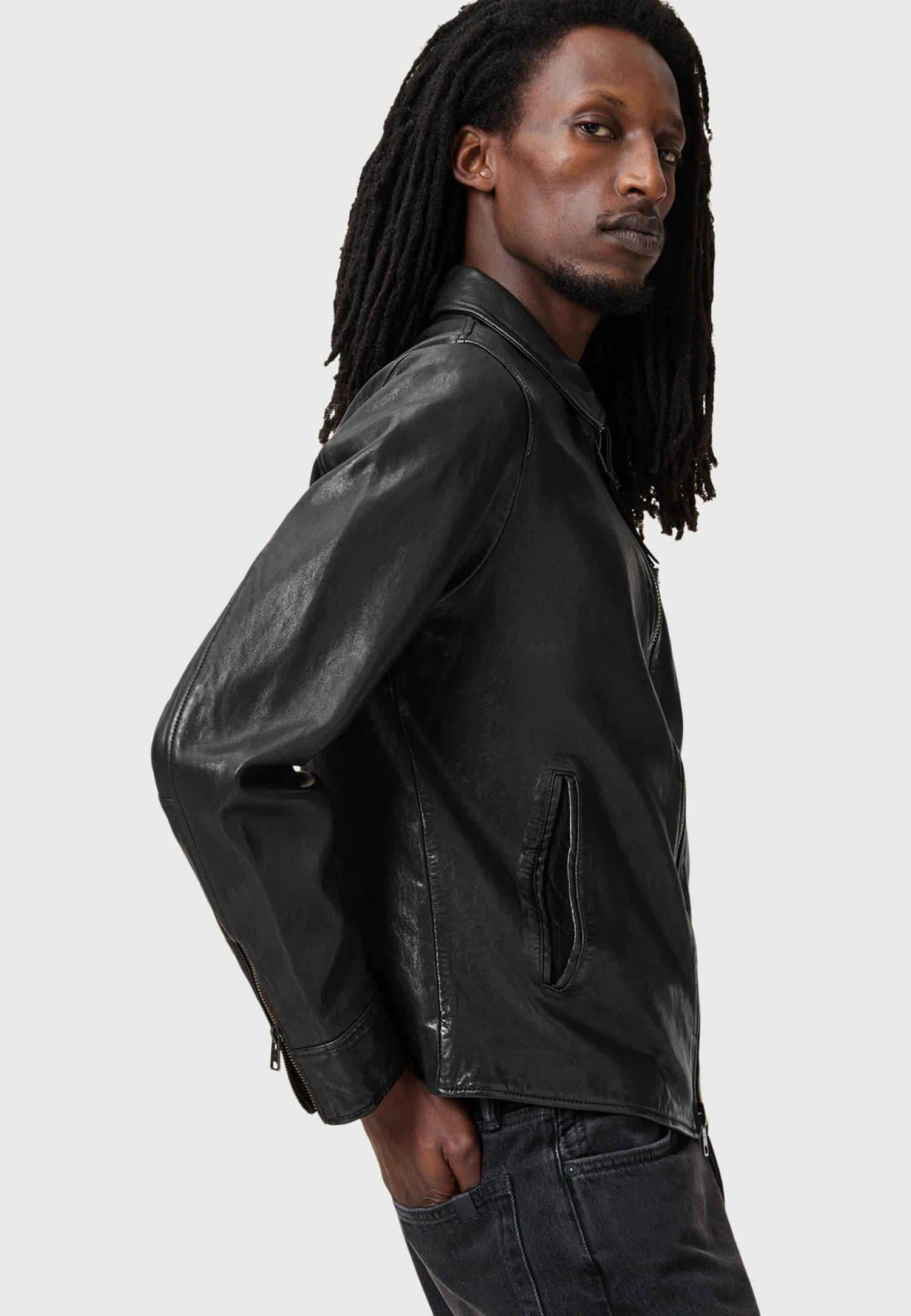 AllSaints MILLER JACKET - Leather Jacket - Black 4 AllSaints MILLER JACKET - Leather Jacket - Black - Image 4
