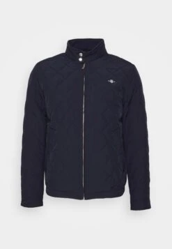 Gant QUILTED WINDCHEATER - Light Jacket - Black -Indicode Men Wear Shop 72165f6b53e04949bcde277f140a66a6