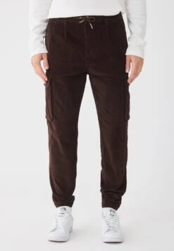 Pier One CORDUROY CARGO - Cargo Trousers - Brown