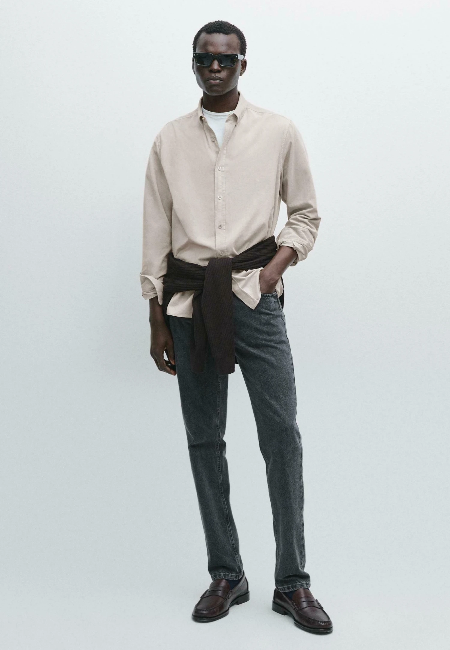 Massimo Dutti REGULAR FIT NEEDLECORD - Shirt - Sand 2 Massimo Dutti REGULAR FIT NEEDLECORD - Shirt - Sand - Image 2