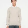 Jack & Jones JJEEMIL CABLE CREW NECK - Jumper - Oatmeal