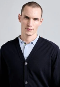 PAUL SMITH CARDIGAN BUTTON THRU - Cardigan - Blue -Indicode Men Wear Shop 8166c0ce858545869f641ef6989ee39d