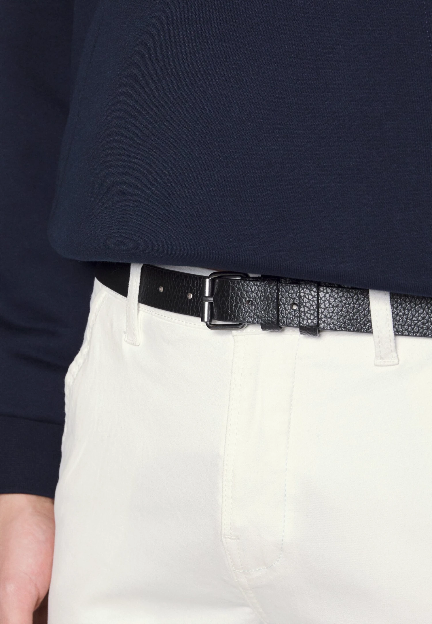 Lindbergh Classic Stretch Belt - Chinos - Cream White 5 Lindbergh Classic Stretch Belt - Chinos - Cream White - Image 5