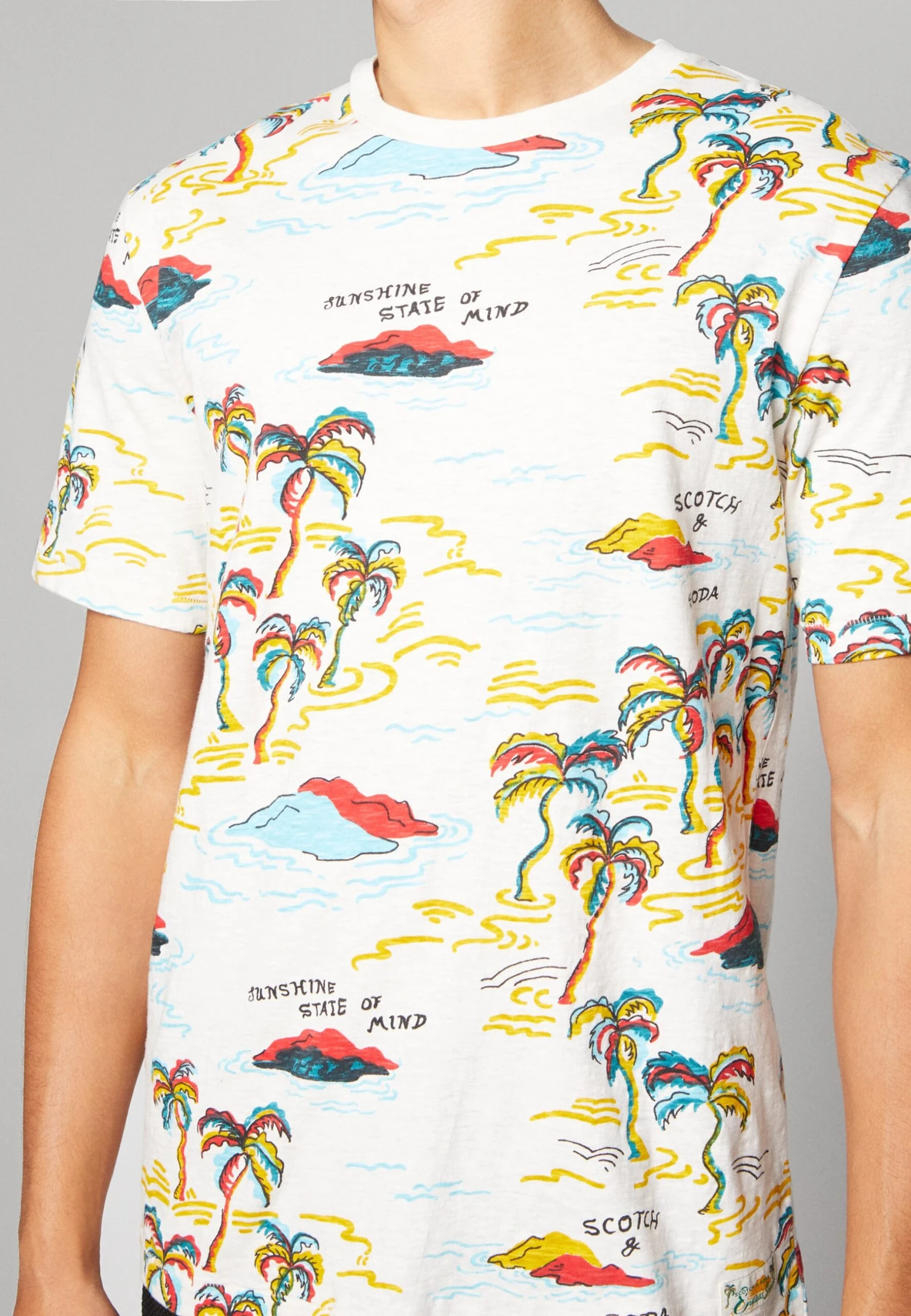 Scotch & Soda Palm Printed Crewneck - Print T-Shirt 6 Scotch & Soda Palm Printed Crewneck - Print T-Shirt - Image 6