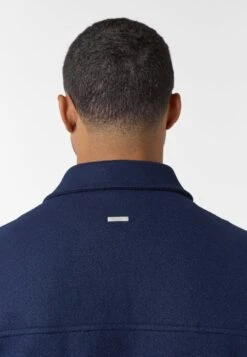 FAUX WOOL BUTTON UP SHACKET - Bomber Jacket - Navy -Indicode Men Wear Shop 8405d4b1fa5e40868129973400b45378