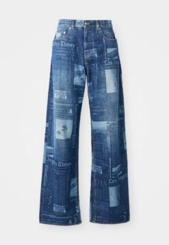 Palm Angels PAXLATIMES NEWS - Straight Leg Jeans - Denim Medium Blue -Indicode Men Wear Shop 84838d509b654ea38468a1a69c13ed60