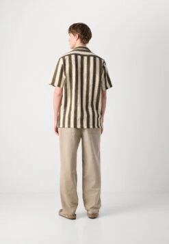 Lindbergh BOLD STRIPED RESORT SHIRT - Shirt - Dark Khaki -Indicode Men Wear Shop 8a33da79f3924ba281825a4d891ac0e8