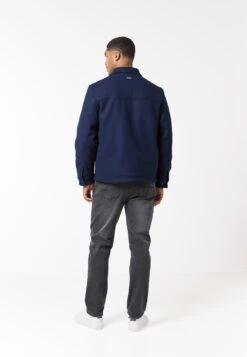 FAUX WOOL BUTTON UP SHACKET - Bomber Jacket - Navy -Indicode Men Wear Shop 8c57f4a516ea4d288f5f2485f3f1be13